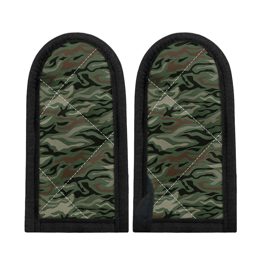 Green Camo Zebra Pattern Print Skillet Handle Cover