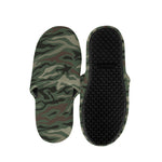 Green Camo Zebra Pattern Print Slippers