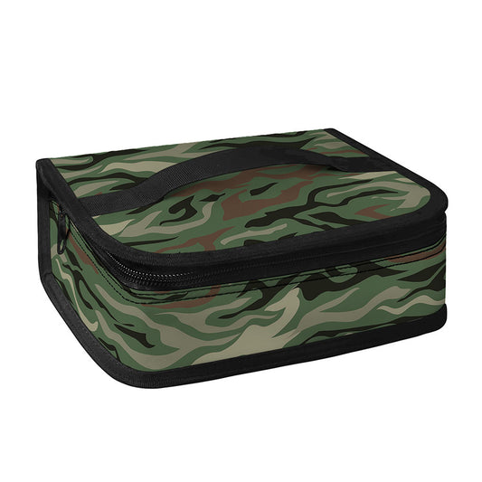 Green Camo Zebra Pattern Print Small Lunch Bag