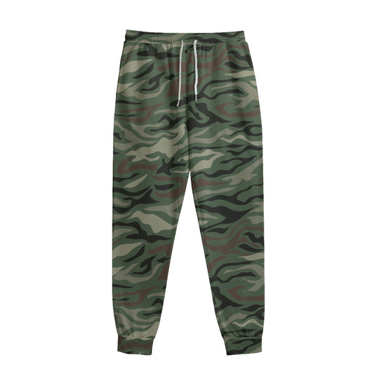 Green Camo Zebra Pattern Print Sweatpants