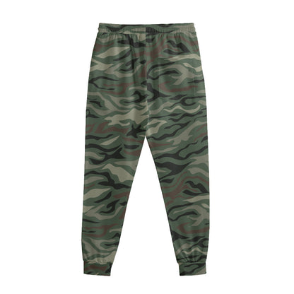 Green Camo Zebra Pattern Print Sweatpants