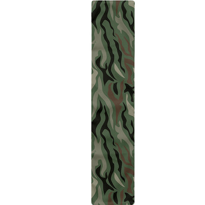Green Camo Zebra Pattern Print Table Runner
