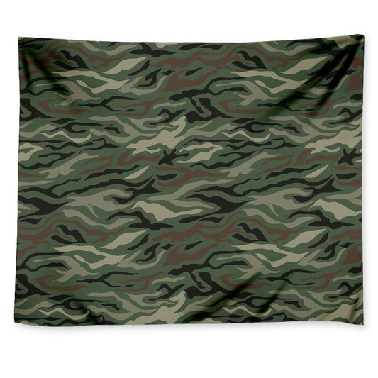 Green Camo Zebra Pattern Print Tapestry