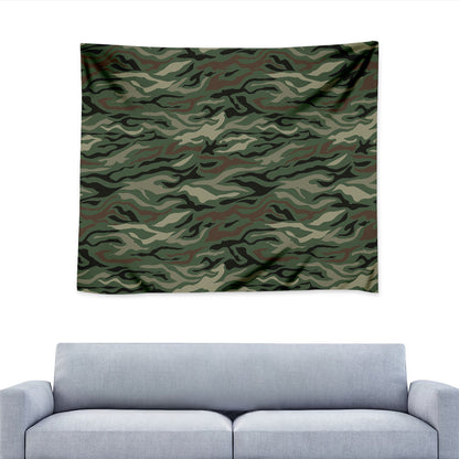 Green Camo Zebra Pattern Print Tapestry