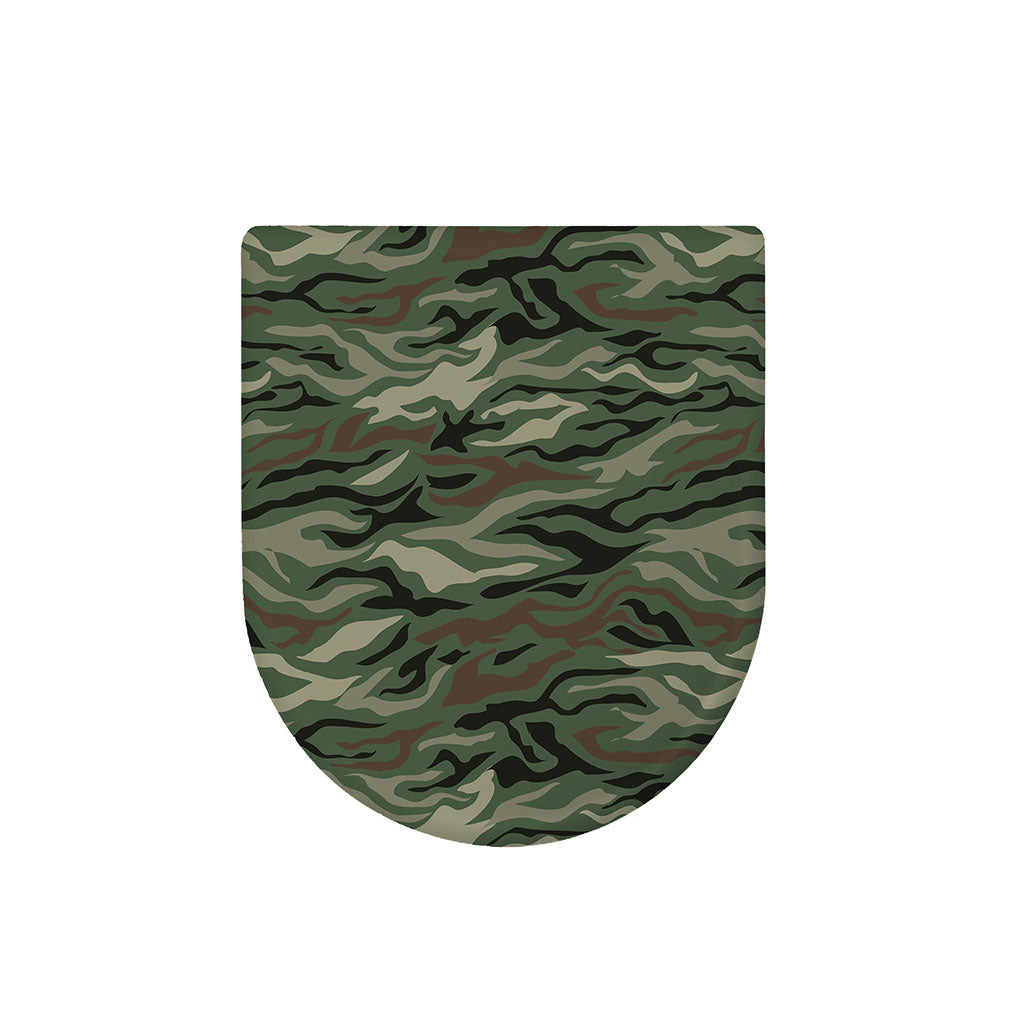 Green Camo Zebra Pattern Print Toilet Lid Cover