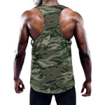 Green Camo Zebra Pattern Print Training Tank Top