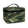 Green Camo Zebra Pattern Print Travel Makeup Bag