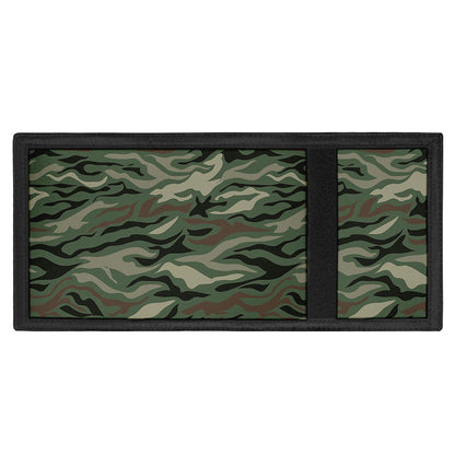 Green Camo Zebra Pattern Print Trifold Wallet