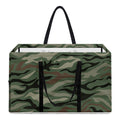 Green Camo Zebra Pattern Print Utility Tote Bag
