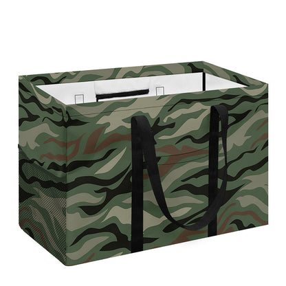 Green Camo Zebra Pattern Print Utility Tote Bag