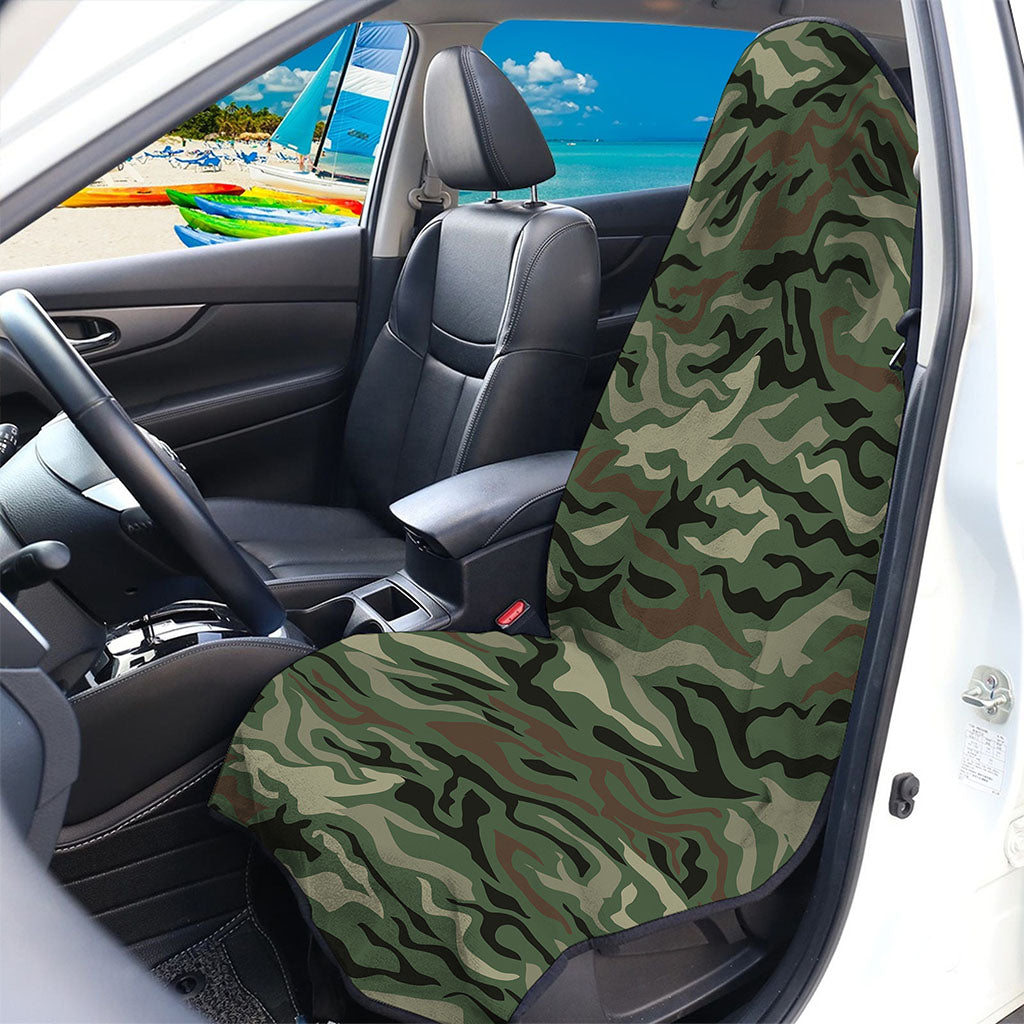 Green Camo Zebra Pattern Print Waterproof Car Seat Cover
