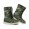 Green Camo Zebra Pattern Print Winter Boots