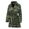 Green Camo Zebra Pattern Print Women's Bathrobe