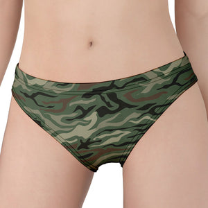 Green Camo Zebra Pattern Print Women's Panties