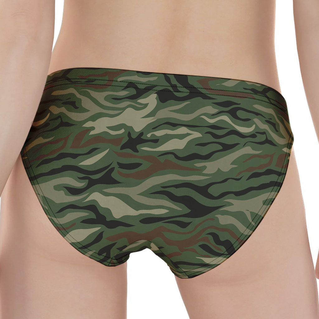 Green Camo Zebra Pattern Print Women's Panties