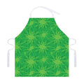 Green Cannabis Leaf Pattern Print Adjustable Apron