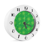Green Cannabis Leaf Pattern Print Alarm Clock