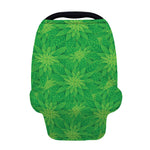 Green Cannabis Leaf Pattern Print Baby Seat Cover