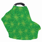 Green Cannabis Leaf Pattern Print Baby Seat Cover