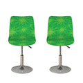 Green Cannabis Leaf Pattern Print Bar Stool Covers