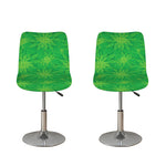 Green Cannabis Leaf Pattern Print Bar Stool Covers