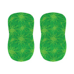 Green Cannabis Leaf Pattern Print Bar Stool Covers