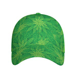 Green Cannabis Leaf Pattern Print Baseball Cap