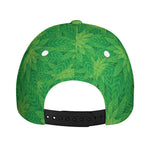 Green Cannabis Leaf Pattern Print Baseball Cap