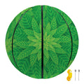 Green Cannabis Leaf Pattern Print Basketball