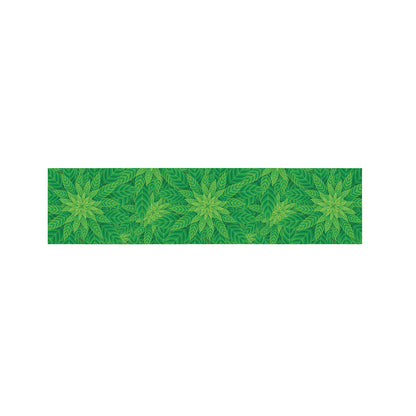 Green Cannabis Leaf Pattern Print Bed Runner