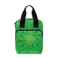 Green Cannabis Leaf Pattern Print Bible Tote Bag