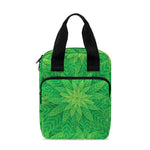 Green Cannabis Leaf Pattern Print Bible Tote Bag