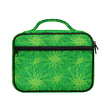 Green Cannabis Leaf Pattern Print Briefcase Bible Bag