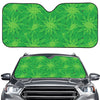 Green Cannabis Leaf Pattern Print Car Windshield Sun Shade