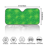 Green Cannabis Leaf Pattern Print Car Windshield Sun Shade