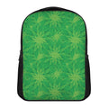Green Cannabis Leaf Pattern Print Casual Backpack