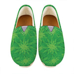 Green Cannabis Leaf Pattern Print Casual Shoes
