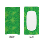 Green Cannabis Leaf Pattern Print Changing Pad Cover