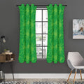 Green Cannabis Leaf Pattern Print Grommet Curtain Panels