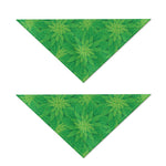 Green Cannabis Leaf Pattern Print Dog Bandana