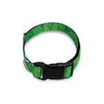 Green Cannabis Leaf Pattern Print Dog Collar