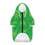 Green Cannabis Leaf Pattern Print Dog Zip Up Hoodie