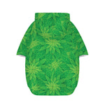 Green Cannabis Leaf Pattern Print Dog Zip Up Hoodie