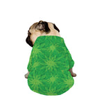 Green Cannabis Leaf Pattern Print Dog Zip Up Jacket