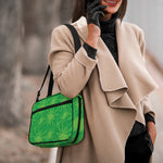 Green Cannabis Leaf Pattern Print Double Strap Bible Bag