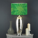 Green Cannabis Leaf Pattern Print Drum Lamp Shade