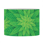 Green Cannabis Leaf Pattern Print Drum Lamp Shade