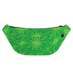 Green Cannabis Leaf Pattern Print Fanny Pack