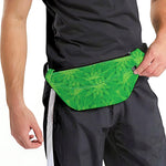 Green Cannabis Leaf Pattern Print Fanny Pack