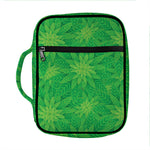 Green Cannabis Leaf Pattern Print Front Pocket Bible Bag